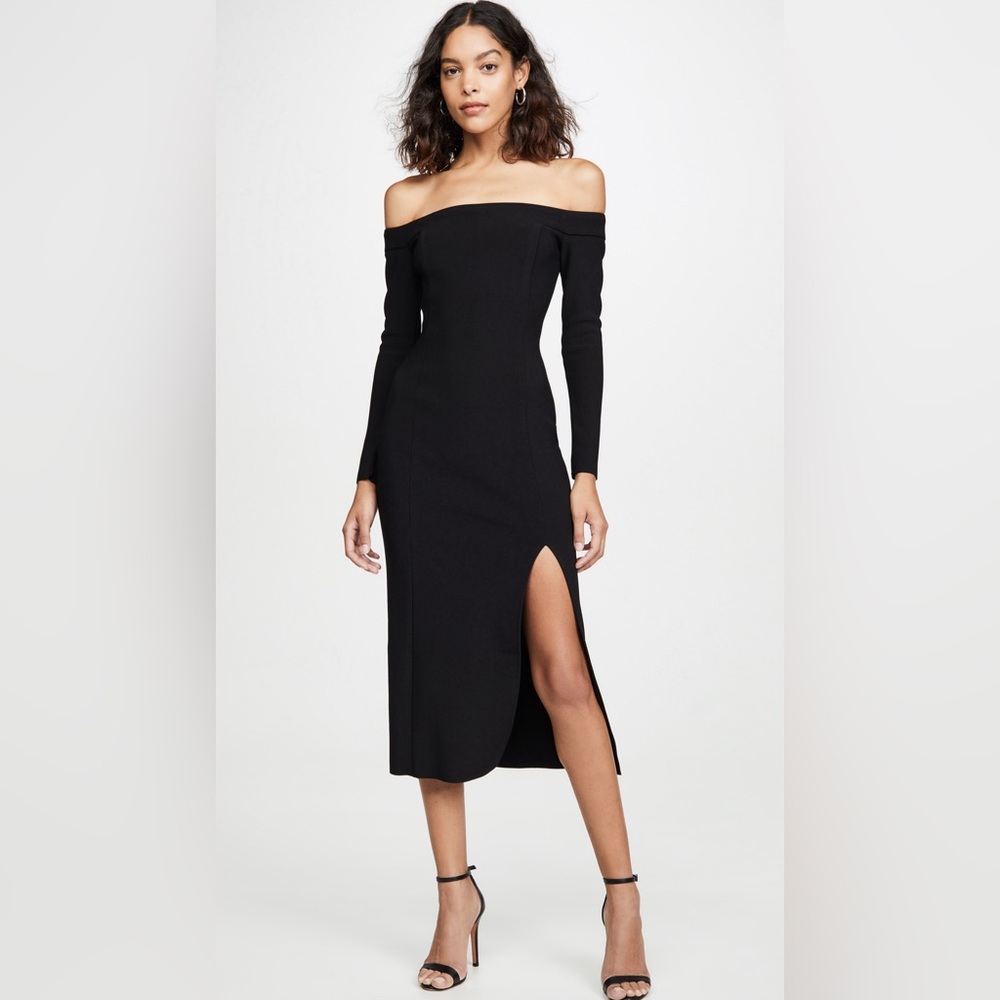 (NWOT) Bec & Bridge - Elke Off Shoulder Midi Dress (Black)